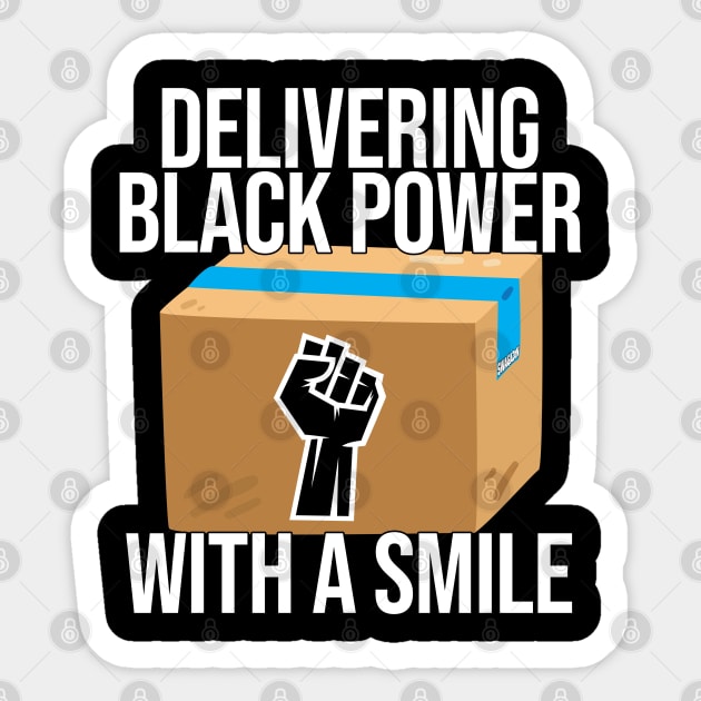 Delivering Black Power With A Smile Sticker by Swagazon